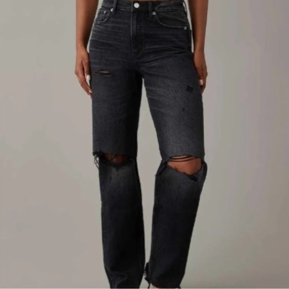 baggy black jeans - high rise strigid - 00 regular